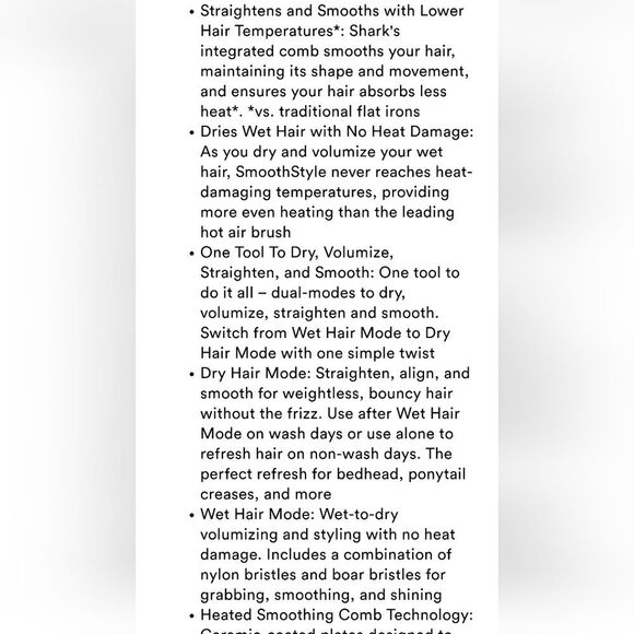 Shark Smooth Style Heated Comb Straightener + Smoother w/Storage Bag & Alligator - Picture 13 of 15